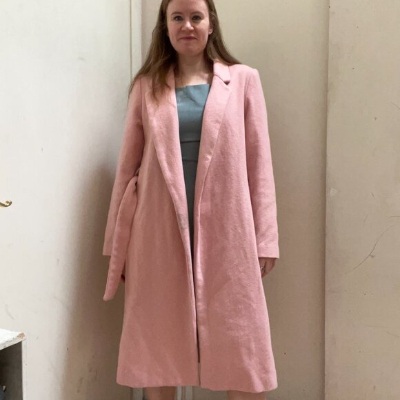 Reformation Dusty Rose Wrap Coat | Wool-Blend Midi | Size M - Picture 2 of 7